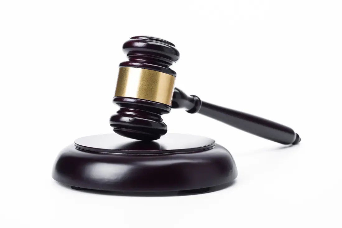 Gavel resting on its block
